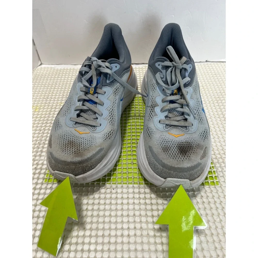 Hoka One One Bondi 9 Running Shoes Men's 11.5 D Blue Gray Orange 1162011